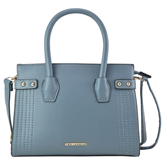 Bolso Mini Tote Ted Lapidus Para Mujer Con Correa Desprendible Color Azul