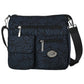 Bolso Tote Chatties Floreada Con Compartimentos Color Negro