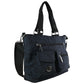 Bolso Tote Grande Chatties Floreada Con Compartimentos Color Negro