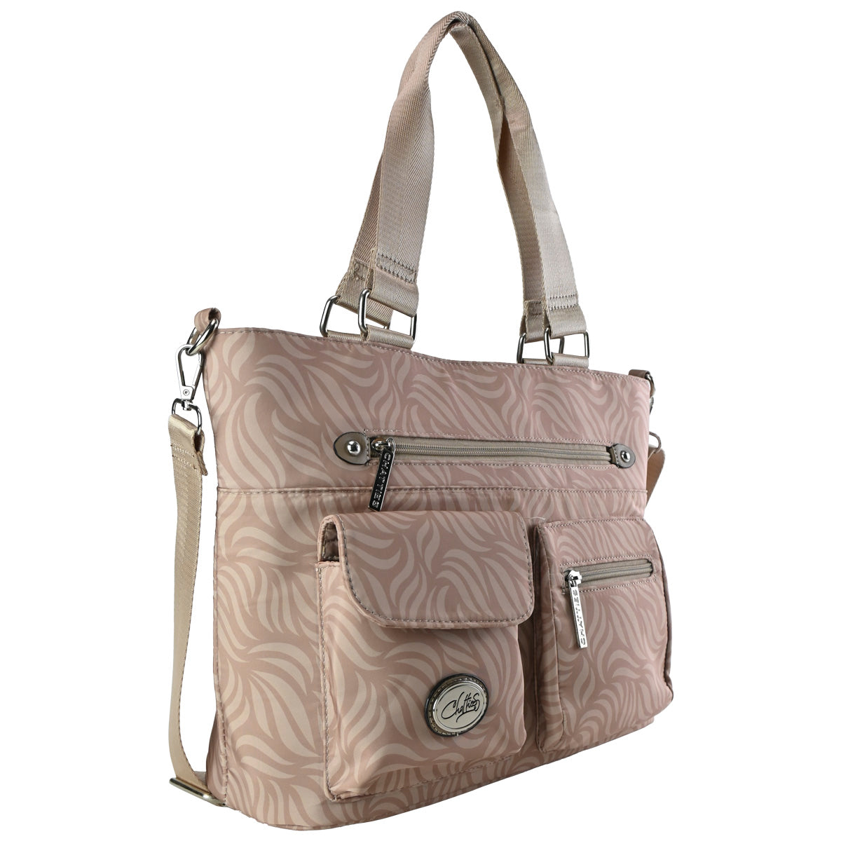 Bolso Tote Chatties Floreada Con Compartimentos