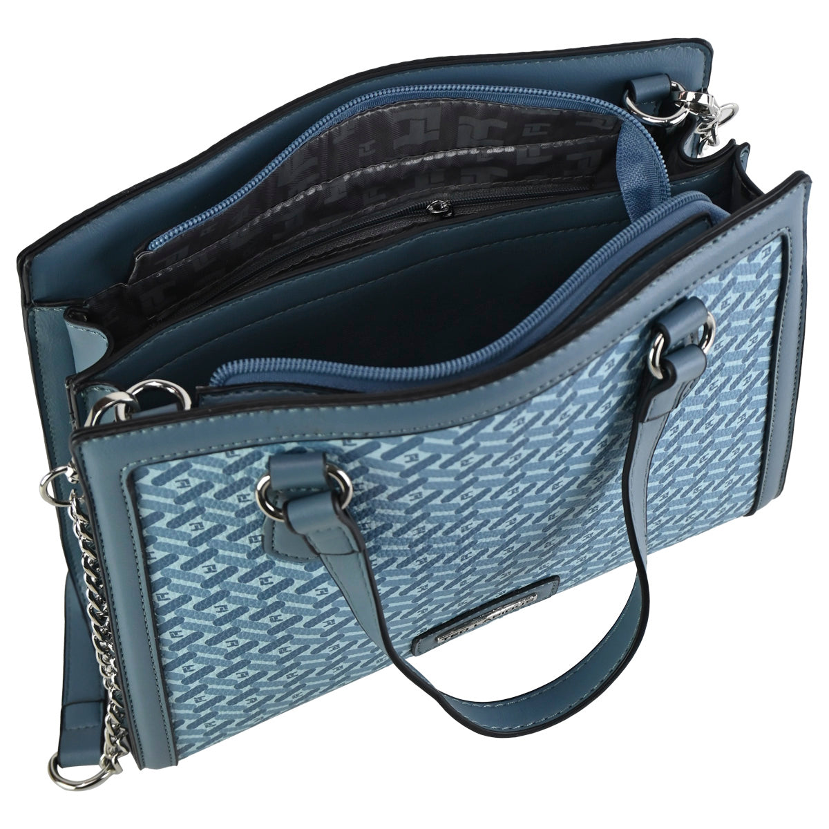 Bolso Shopper Azul Ted Lapidus Para Dama Con Correa Desprendible