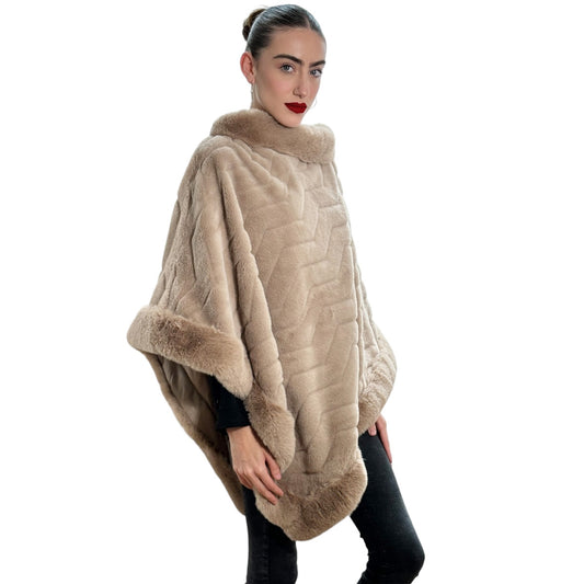 Capa Poncho De Moda Para Mujer Elegante Casual Cómodo Marrón